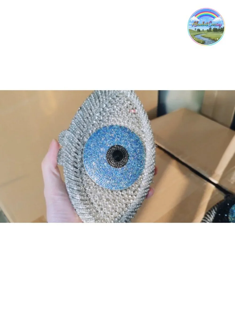 Rhinestone Crystal Evening Clutch with Detachable Straps